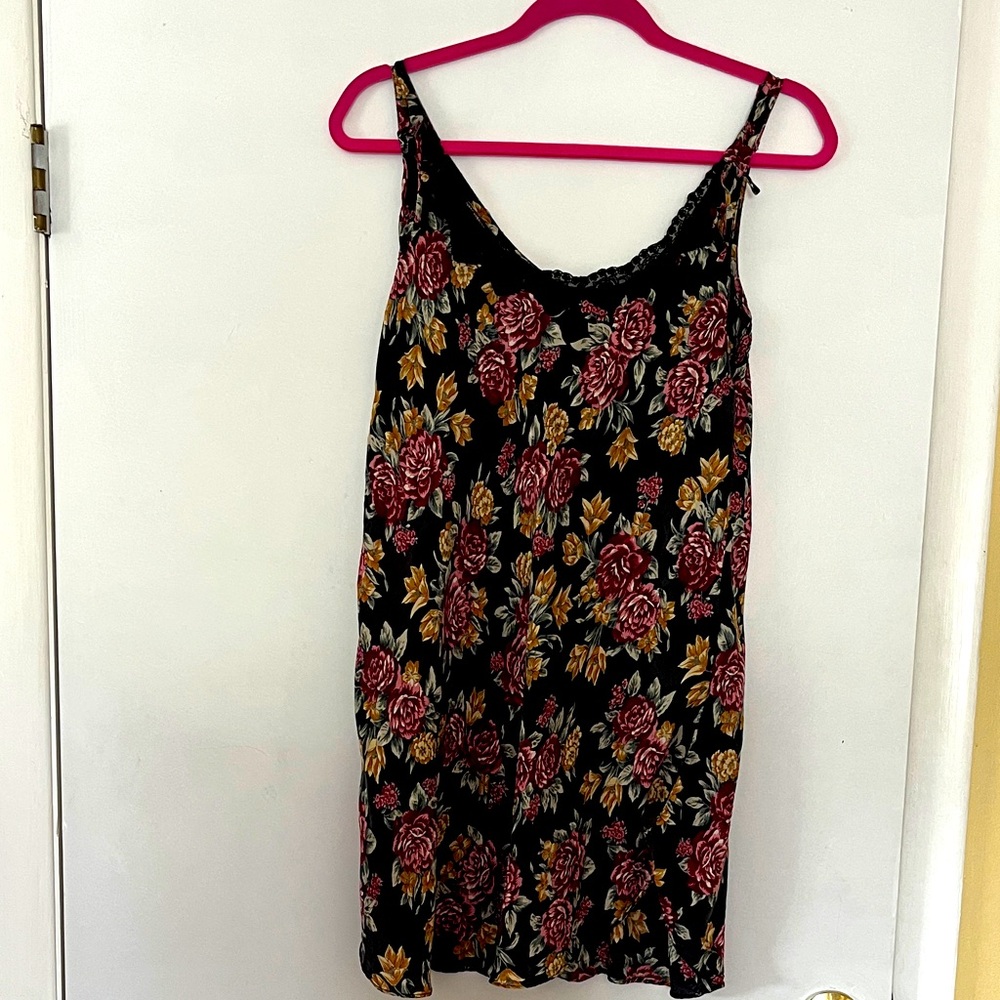 August Silk Black Floral Chemise